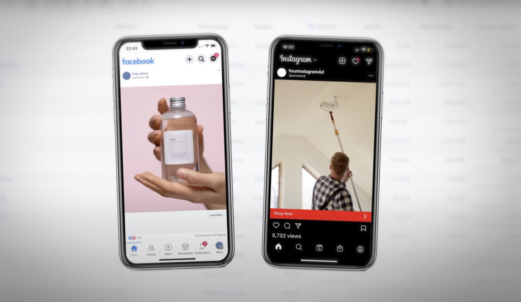 Facebook ads and Instagram ads